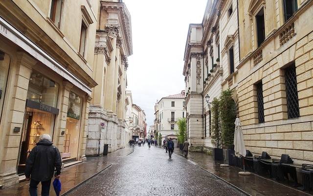 Corso Palladio in Vicenza, a long street of palaces with people walking